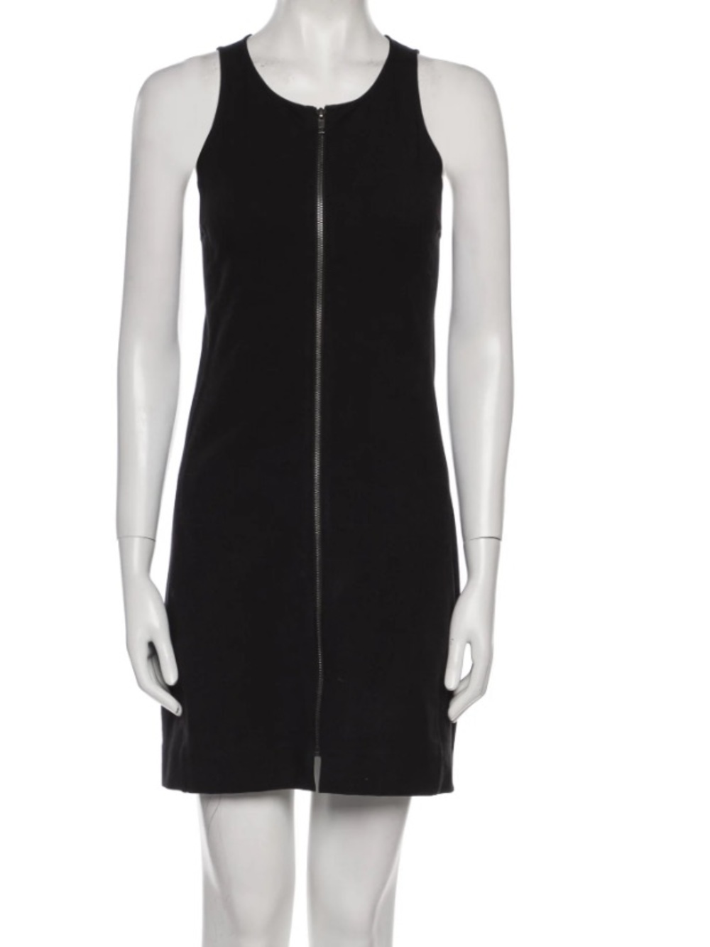 Theory Black Sleeveless Zip-Front Mini Dress